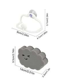 3pcs Double-Sided Sponge Set, Suction Cup Sponge Holder, Self-Draining Kitchen & Bathroom Sink Storage Rack, Includes Double-Sided Dish Sponge, Suitable For Bathroom, Kitchen And More - A - View 2
