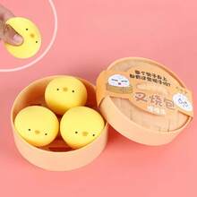 1/2/4pcs Dumpling Shaped Squeeze Toy, Dumpling Stress Ball, Steamed Bun Shaped Squeeze Toy, Adult Gift - Pink - View 7