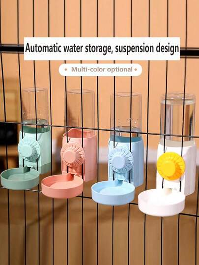 Original Hanging Pet Water Dispenser, Non-Wet Mouth Siphon Cat Water Feeder, Universal For Cats And Dogs, Anti-Spill Pet Hanging Cage Water Cup