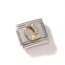 1/5/10pcs Elegant Zirconia Inlaid 26 English Letter Pendant Modules - Can DIY Bracelets, Bangles, Rings, Ideal Gift Choice