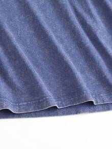 Lines T-Shirts, Fashionable Retro Men's T-Shirt , 230g Heavyweight Cotton, Dropped Shoulder Design, Unisex, Suitable For All Seasons, Ideal For Casual Occasions, Gift For Boyfriends, 100% Pure Cotton, Streetwear Designed For Young People, Perfect Gift Between Friends, Men's Clothing - 藍色 - 查看 4