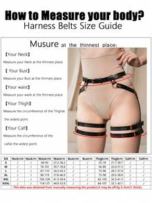 1 pieza Liguero oscuro y sexy de doble capa para mujer, adecuado para Halloween, carnaval o como accesorio diario