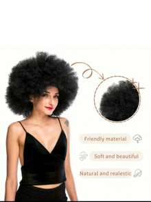 1 件时尚卷发假发 - 无胶设计，卷曲合成发带弹性帽，适合各种节日派对角色扮演和佩戴时尚主题道具 - 彩色 - 查看 2