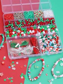 2000 piezas Juego de cuentas de arcilla Kits de pulseras con cuentas con letras Juego de fabricación de joyas Cuentas para pulseras de la Suministros para hacer joyas para fiestas de cumpleaños