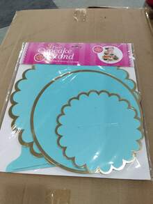 1PC 3-Tier Cupcake Stand Cardboard Round Cake Stand Dessert Tower& Food Display Stand With Gold Scalloped Edge For Birthday Party Favors Wedding Decor Back To School, Afternoon Tea, Wedding, Party