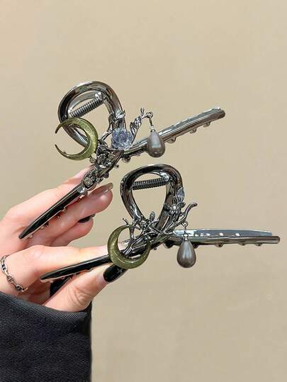 新款中式复古发夹女士发夹高端质感2025新款学院风发饰秋季配饰秋冬花朵发夹度假装女士