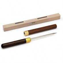 Stainless Steel Pick With Safety Cover, Pick Breaking, Non-Slip Wooden Handle Easy To Grip, 9 Inches Length (Pack Of 1)