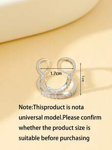 1pc Summer Beach, Wedding, Graduation, Music Festival Nail Ring - Silver - View 2