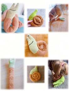1pc Snail Shaped Pet Foraging Doll, Pet Sniffing Doll, Pet Sound Doll, Pet Training Doll, Pet Plush Doll, Pet Interactive Boredom Breaker Doll, Food Dispensing Snail Sniffing Doll, Squeaky Dog Puzzle Interactive Dog Doll For Foraging Instinct Training, Plush Soft Puppy Doll, Dog Chew Treat Puzzle Doll, Dog Vocalization Doll, Suitable For Small Dogs, Random Style Sent