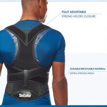 Selbite Posture Corrector For Men And Women - Back Brace For Upper And Lower Body Support - Adjustable Straightener With Pain Relief And Muscle Memory (Large) - Small (Waist 30"-36") - View 8