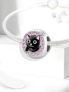 1 peça de pingente de contas de prata esterlina 925 faça você mesmo com pingentes de animais fofos para mulheres, joias, pulseiras e colares, acessórios para fabricação de joias finas de prata esterlina 925 - Prata - Ver 4