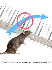 Heavy Duty Squirrel Baffle Spikes 39inch Stainless Steel Anti Climb Strips Animal Deterrent For Bird Feeders,Gardens & Roof Protection Stops Raccoons,Snakes - Bạc - Xem 7