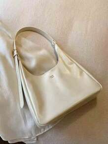 2025夏季女士托特包新款编织腋下手提包单肩包大容量 - 白色 - 查看 2