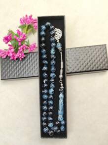 1 pieza Pulsera de 45 cuentas de oración de resina de 10 mm, de estilo árabe elegante y versátil, joyería de resina de lujo y colorida