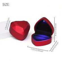 1 pièce Boîte à bijoux en forme de cœur à LED - Boîte cadeau parfaite pour la Saint-Valentin, multicolore avec support pour bague, boîte à bague de mariage
