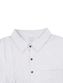 2 Stücke Herren Leinen Set, einfarbiges Hemd mit Einzelknopfleiste und kurzen Ärmeln und Hose, leichte, lässige Sommer Leinen Kleidung für Herren, gemütliche Outfits