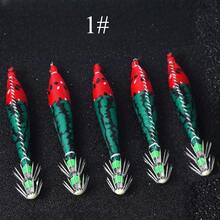 AVLCOAKY 5 piezas Cebo de pesca de 10cm/6g con anzuelo y cola luminosa de plástico tipo calamar, cebo para pesca de pulpo y sepia en agua salada
