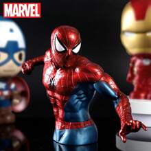 1PC Marvel Officially Licensed Spider Man PVC Bust Bank Realistic Style Savings Jar PVC Bust Money Box Superhero Peripheral Collectible Work Bedroom Tabletop Display Nice Cash Box Gift Halloween Collectible Figurines - Red - View 7