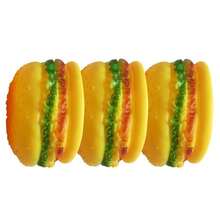 Đồ chơi nhai Hamburger bằng cao su vui nhộn cho chó có tiếng kêu chít chít Đồ chơi cho chó con chơi nhặt đồ chơi - Màu vàng - Xem 6