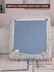 1pc Stretch Sofa Cover, Non-Slip Full Coverage Sofa Seat Cover, Plush Fabric All Season Sofa Cushion Cover, Thick Fabric Sofa Slipcover, Machine Washable, Pet Friendly, Decor For Bedroom, Office, Living Room, Fit For 1/2/3/4 Seater Sofa And L-Shaped Sofa, Light Gray - Light Grey - View 9