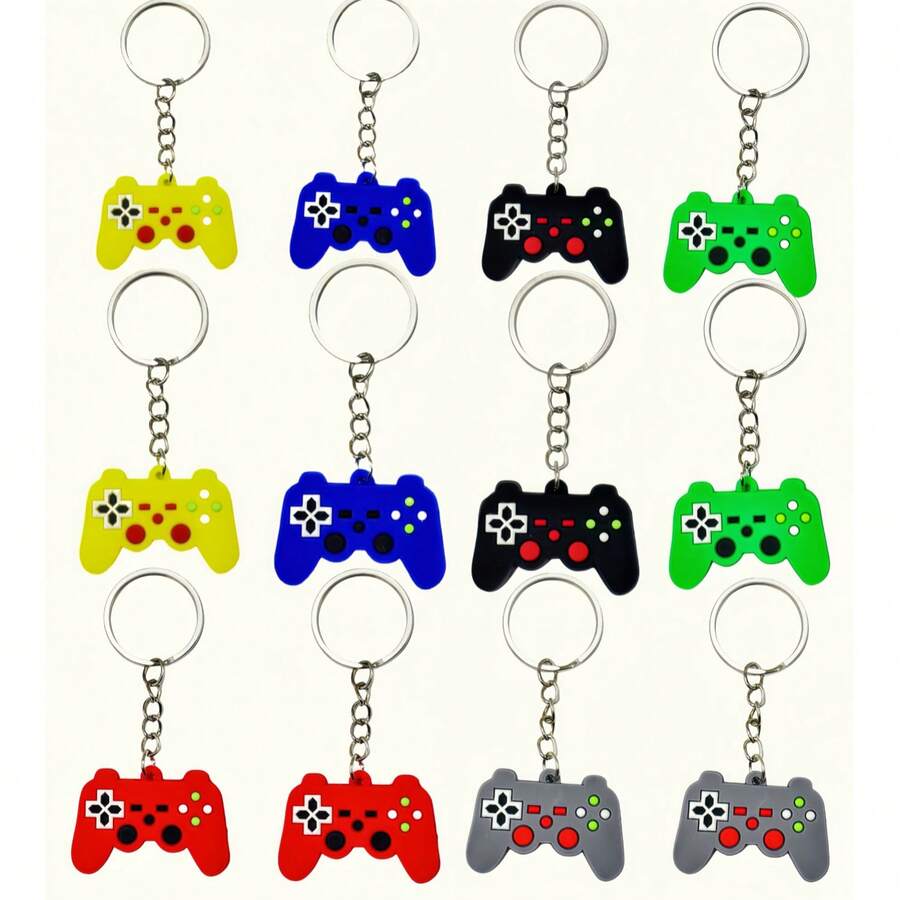 12 piezas Llavero de control de juego, regalos de fiesta con tema de juegos de colores aleatorios, relleno de regalo de cumpleaños - 12 piezas - Ver 1