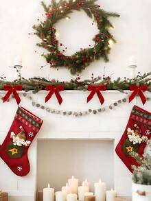 12 piezas Lazos pequeños de terciopelo rojo para Navidad, lazos mini premium con sujetador retorcido para árbol de Navidad, corona, envolver regalos, manualidades, boda, fiesta, decoración de puerta principal, decoración de árbol de Navidad, decoración de corona navideña