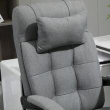 Vinsetto Office Chair, Computer Chair With Adjustable Height, Head Pillow, Footrest For Home, Light Grey - 淺灰色 - View 8
