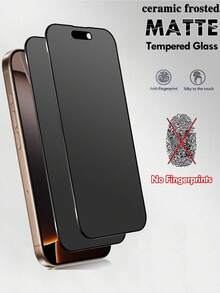 2 Pieces Ceramic Frosted Privacy Protective Film For IPhone 16 Pro 15 14 13 12 11 8 7 6 Anti-Peep Ceramic Frosted Temperature Film, Anti-Peep 9H Ceramic Frosted Privacy Protective Film Waterproof Shockproof Drop-Proof Anti-Scratch Anti-Fingerprint Full Coverage Screen Protection Essentials For Daily Protection, Office, Home Privacy Screen Protector Mobile Screen Protector Mobile Phone Accessories