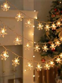 1pc Enchanting Christmas Snowflake String Lights, LED Snowflake Decorative String Lights, Battery Powered, Fairytale Lighting, Plastic Art Decor Indoor Lighting, Battery Powered With Switch Control, Non-Wireless, Suitable For Christmas Decoration In Living Room, Bedroom, Staircase, Handrail, Christmas Tree, Bedroom, Party, Wedding, Christmas Party Romantic Atmosphere Decorative Lights [Batteries Not Included]Christmas Decoration XMAS Decor Christmas Tree Gift Decor Thanksgiving Wedding Home Decor Home Decor Fall Decor Autumn Decor Birthday Decorations For Gifts Party Supplies Indoor Outdoor Garden Holiday Festival Decor Halloween Decor Wall Decor Halloween Ornaments