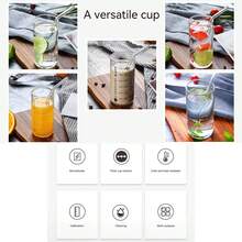 1个多功能玻璃量杯，耐热彩色刻度杯，适用于咖啡、奶茶、早餐、果汁，带有盎司和毫升刻度。 - 彩色 - 查看 2