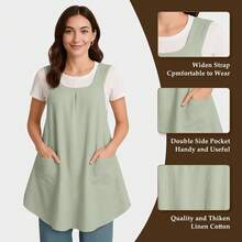 1 pieza Delantal de estilo retro elegante para mujer - Correas ajustables en los hombros, sin necesidad de atar, cómodo y de moda, adecuado para cocinar en casa, la cocina o el uso en la tienda, delantal retro portátil (diseño delgado y ligero) - Multicolor - Ver 3