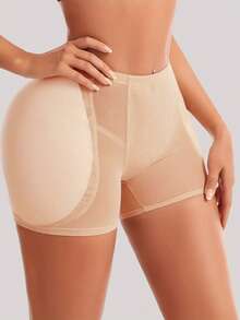 Pantalon moulant taille haute avec rembourrage pour soulever les fesses, sous-vêtements sans couture respirants pour rehausser les fesses et contrôler le ventre - Nude - Voir 2