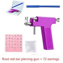 1 Set 98pcs Reusable Ear, Body, Nose, Navel, Lip, Tongue Piercing Gun Machine Supplies Toolkit, Includes Earrings, Professional Sterile Piercing Tools - Multicolor - View 20