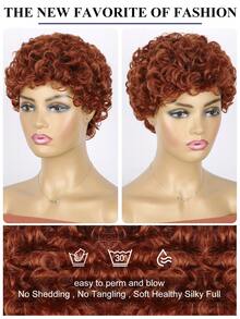 Short Curly Pixie Cut Wigs For Black Women Synthetic Afro Pixie Wig Synthetic Heat Resistant Full Wigs Black Color Short Curly Pixie Wigs For Women