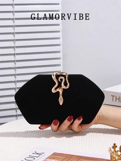 حقيبة سهرة مربعة أنيقة بتصميم إبزيم على شكل ثعبان، بطراز أوروبي وأمريكي راقي، مناسبة للحفلات والمناسبات الرسمية ومناسبة للفساتين، هدايا للنساء، مع سلسلة كتف معدنية عالية الجودة