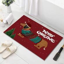1pc Diatomite Christmas Atmosphere Rug, High-End Carpet For Living Room Bedroom Holiday Foot Mat Home Decor Christmas Decorations Room Decor Christmas Decorations Home