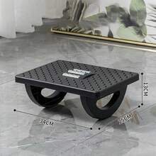 1 PIEZA Reposapiés ergonómico de 180° de oscilación para escritorio de oficina, plástico con 8 orificios de ventilación, soporte para los pies debajo del escritorio y corrector de postura, blanco/negro, diseño sencillo y construcción resistente, almohadilla para los pies debajo del escritorio, suministros escolares, vuelta al colegio