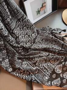 1 pièce Foulard vintage pour femmes, double usage en tant que châle/tour de cou, convient pour les pièces climatisées en été