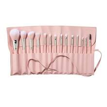 ColourPop Stone Cold Brush Roll Face & Eye Brush Set - Face & Eye Makeup Brush Set - Made With Luxe Synthetic Vegan Bristles - Includes Holder (15 Count) - 煙燻玫瑰套裝 - 查看 9