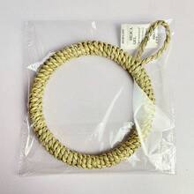 1 pieza Asa de cesta hecha a mano de cuerda de hierba, asa de cesta de almacenamiento, juguete para masticar de mascota