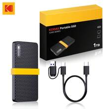Kodak Disco Sólido Externo Portátil Kodak SSD de 1TB con conector Tipo-C USB3.1, también disponible en 512GB y 256GB, para escritorio/portátil/smartphone