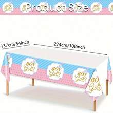 Juego de vajilla para fiesta de revelación de género Jonvell para 16 invitados: Platos, vasos, servilletas, pajitas y mantel de papel para niño o niña