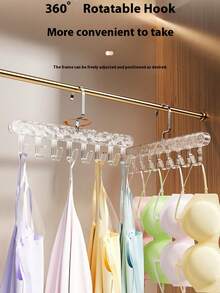 1pc Multi-Function Strap Hanger Organizer, Home & Dorm Hanging Hook Wavy Clothes Drying Rack For Bedroom, Closet Storage Solution, Portable Garment Display Stand, Space Saving Wardrobe Hanger Rack - Multicolor - View 4