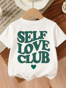 Camiseta Infantil Algodão Estampada Dream Self Love Club 340 Blusa Criança Manga Curta Gola Redonda Tecido Premium Confortável - Branco - Visão 3