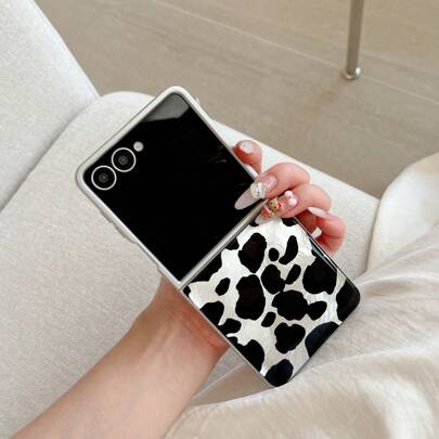 Retro Leopard Print Foldable Phone Case Compatible With Samsung Galaxy Z Flip3 5GGalaxy Z Flip 4 5GGalaxy Z Flip 5 5GGalaxy Z Flip 6 5GGalaxy Z Fl