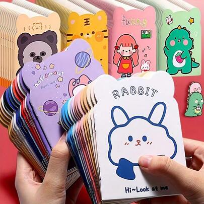 20pcs Mini Cute Cartoon Notebook, Portable Pocket Memo Pad For Students, Learning And Office Use