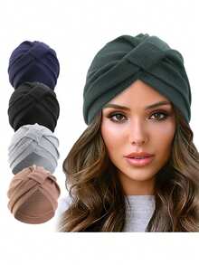 1pc New Thick Waffle Grid Headband Hat, Style Headwrap