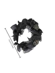 1个优雅时尚发髻固定发夹，蝴蝶结装饰发饰，适合日常佩戴和派对，爪夹，发爪，发夹，发卡，发夹，发饰，秋季时尚，蝴蝶结，可爱，头部饰品，发卡 - 黑色 - 查看 5