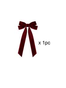 12/6/2/1pcs Red/Beige/Brown/Dark Green/Grass Green/White/Burgundy 7.87 Inch Velvet Bow, Valentine's Day Heart Wreath Decor Bow, Anniversary Heart Wreath Decor Accessory, Candlelight Dinner Decor Accessory, Home Party Decor Bow, Holiday Party Decor Accessory, Photo Prop, DIY Decor, Suitable For Valentine's Day, Anniversary, Candlelight Dinner, Home Party, Holiday Party, Photo Prop, DIY Decor