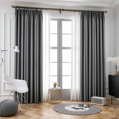 1 Rèm cửa chắn sáng hiện đại bằng vải rayon màu trơn, thiết kế dạng túi, phù hợp cho phòng khách và phòng ngủ - Rèm cửa mỏng và lọc sáng, rèm cửa phòng khách, rèm cửa phòng ngủ